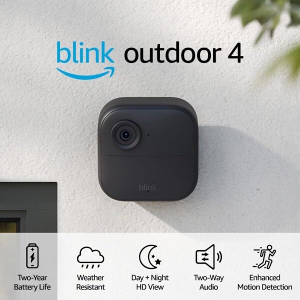 Blink Outdoor 4 (4th Gen) – Wire-free smart security camera, two-year battery life, two-way audio, HD live view, enhanced motion detection, Works with Alexa – 3 camera system - Image 3