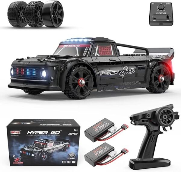 HYPER GO 14301 1/14 RTR Brushless RC Drift Car with Gyro, Max 38 mph Fast RC Cars for Adults, 4WD All-Road Street Bash RC Truck, Electric Powered High Speed Drifting for Adult