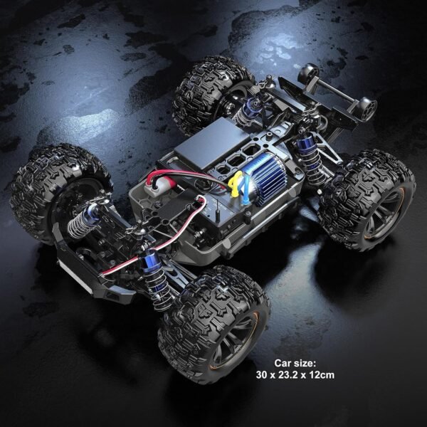 HYPER GO H16DR 1:16 Scale Ready to Run Fast Remote Control Car, High Speed Jump RC Monster Truck, Off Road RC Cars, 4WD All Terrain RTR RC Truck with 2 LiPo Batteries for Boys and Adults - Image 3